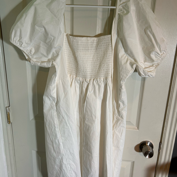 Draper James Smock Casual Puff Sleeve Plain Mini Dress - Picture 3 of 3